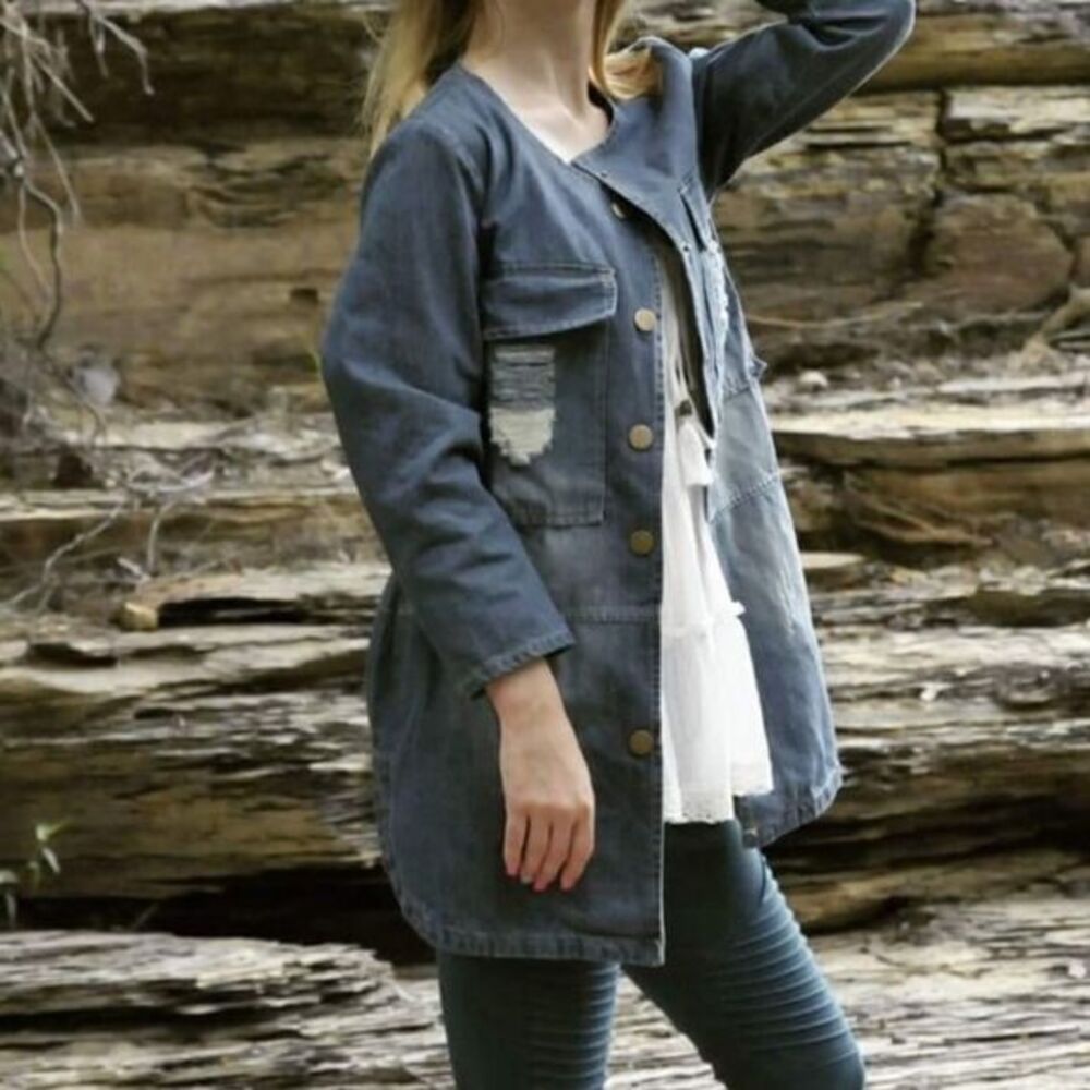 Distressed Denim Jacket - Picture 5 of 16